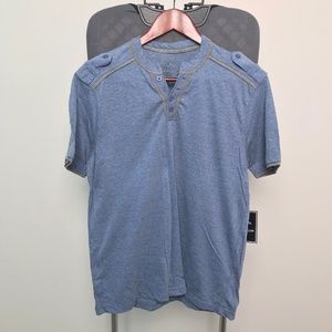 Men's Ash Blue V Neck Short Sleeve T Shirt 840